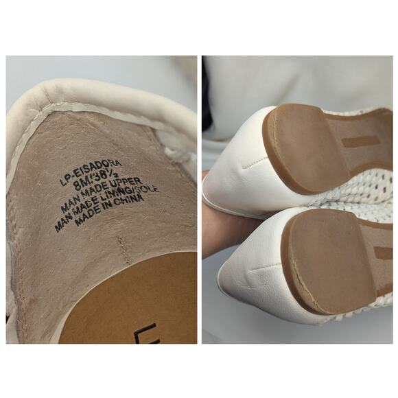 Lucky Brand Eyelet Flats Women 8 White Eisadora Coquette Cottage First Communion - Picture 8 of 8
